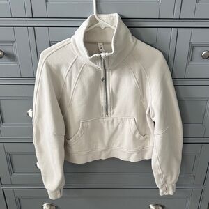 lululemon athletica Scuba Cream Cropped Half-Zip Pullover